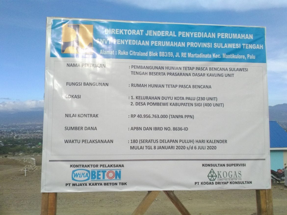 Penyediaan hunian tetap Tahap 1A di bawah NSUP-CERC/CSRRP